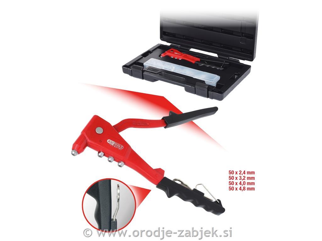 205-delni set slepih kovic z kleščami za kovičenje 270 mm KS TOOLS