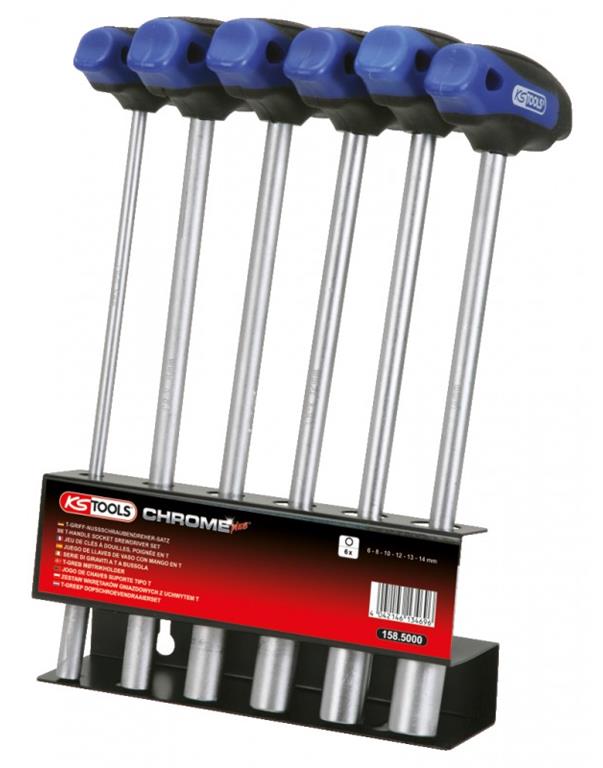 6-delni set nasadnih ključev z ročajem 6-14mm KS TOOLS