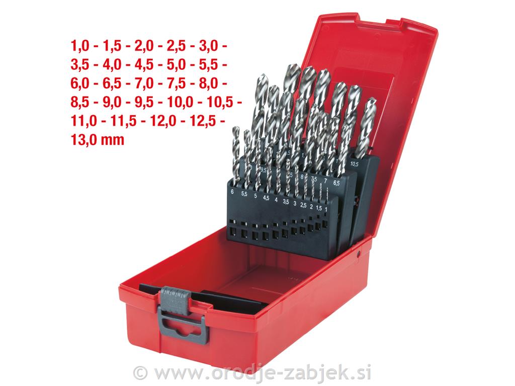 25-delni set svedrov 1-13 mm 330.2623 KS Tools KS TOOLS