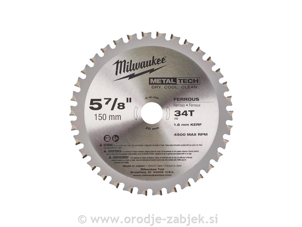 Rezilna plošča 150x20x34 MILWAUKEE