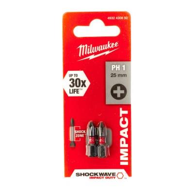 Križne 1/4" vijačne konice SHOCKWAVE MILWAUKEE