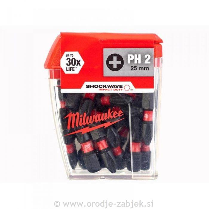 Križne 1/4" vijačne konice SHOCKWAVE MILWAUKEE