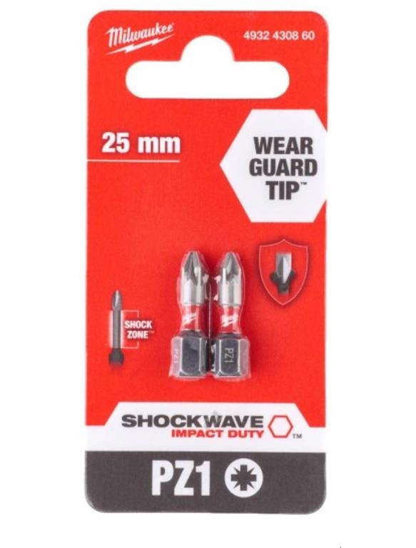 Križne 1/4" vijačne konice SHOCKWAVE MILWAUKEE