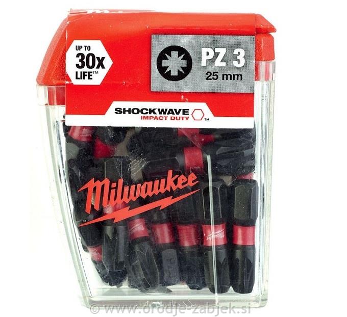 Križne 1/4" vijačne konice SHOCKWAVE MILWAUKEE