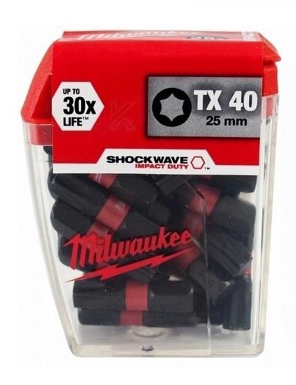 25-delni set vijačnih nastavkov TX40 x 25mm MILWAUKEE