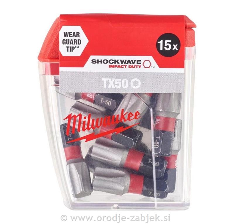 TORX 1/4" vijačne konice SHOCKWAVE MILWAUKEE