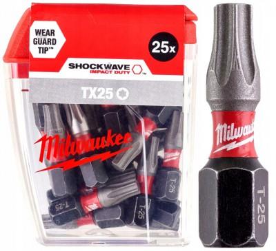 TORX 1/4" vijačne konice SHOCKWAVE MILWAUKEE