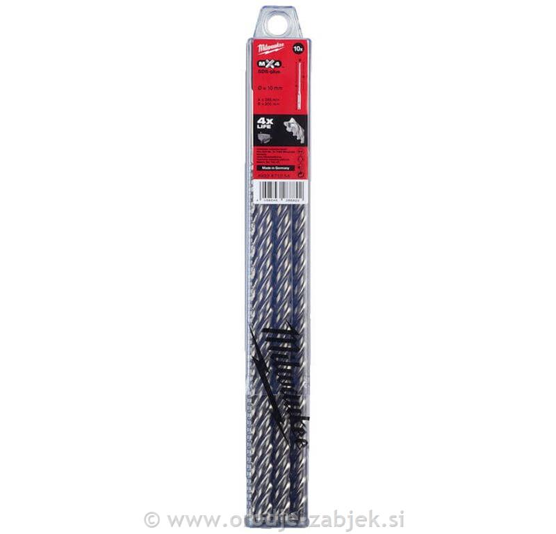 MX4 SDS-Plus set svedrov za beton fi 810mm 265mm 10 kos MILWAUKEE