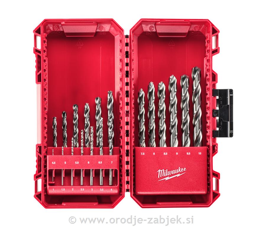 Garnitura svedrov THUNDERWEB HSS-G; 19delna 0,5-10mm MILWAUKEE