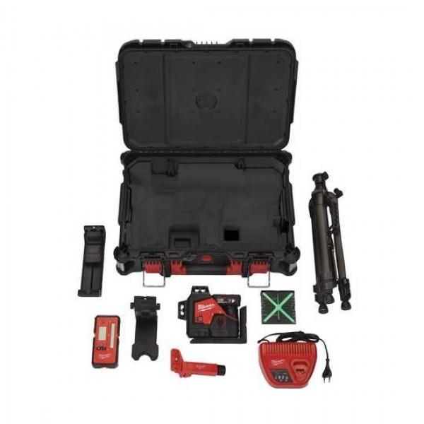 M12 3PLKIT-401P 360 stopinjski 3 linijski laser s priborom v kovčku MILWAUKEE