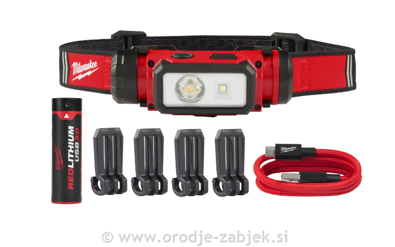 Naglavna LED svetilka L4 HL2 s 3,0 Ah USB akumulatorjem
 Naglavna LED svetilka L MILWAUKEE