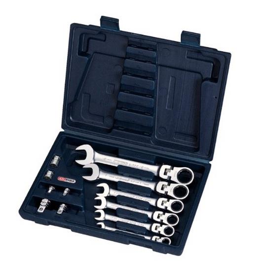 6-delni set viličasto obročnih ključev z ragljo 8-19mm KS TOOLS