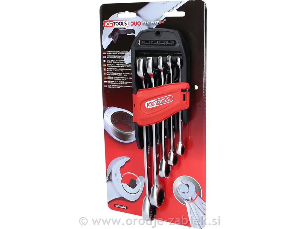 DUO GEARplus® 5-delni set viličasto - obročnih ključev ragljo KS TOOLS