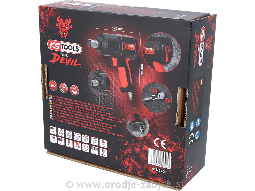 3/4" THE DEVIL izredno močan udarni vijačnik 2000Nm KS TOOLS