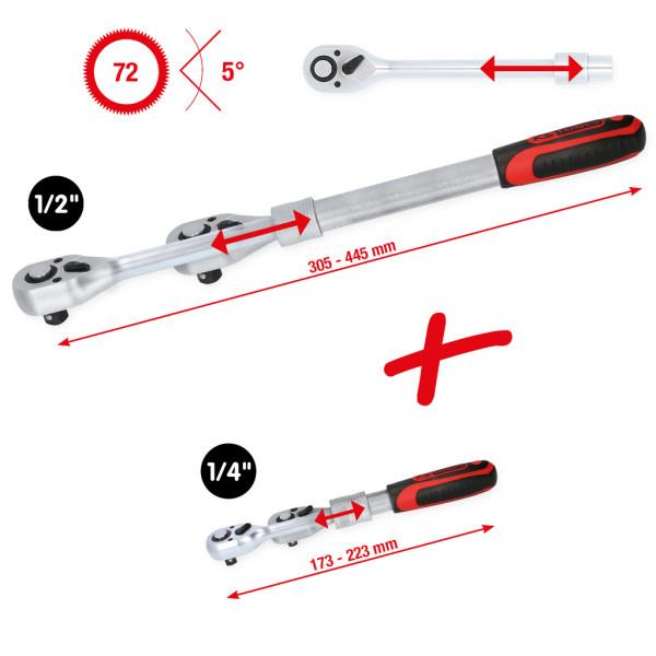 Set teleskopskih račen 1/4'' in 1/2'' KS TOOLS