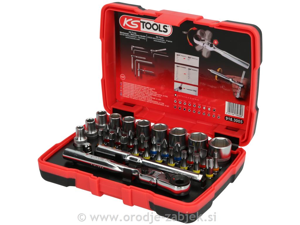 1/4" TORSIONpower 33-delna garnitura KS TOOLS