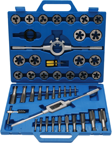 Navojni svedri in čeljusti 45 delni set BGS TECHNIC