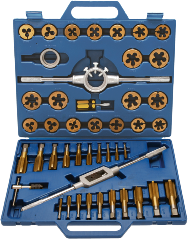 Navojni svedri in čeljusti, M6-M24, 45 delni set titanium BGS TECHNIC