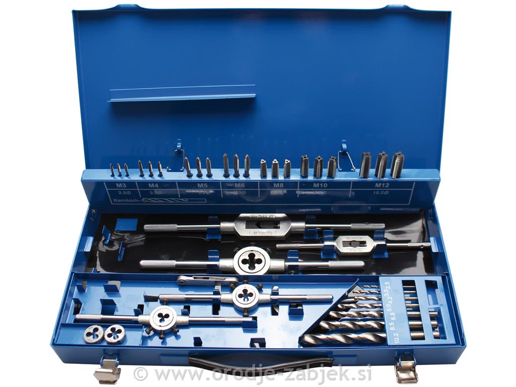 Set navojnih svedrov in čeljusti M3-M12 BGS TECHNIC