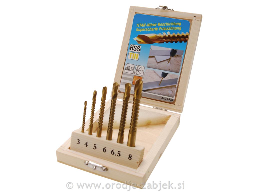 Set svedrov za vrtanje v aluminij in plastiko 6-delni, HSS BGS TECHNIC