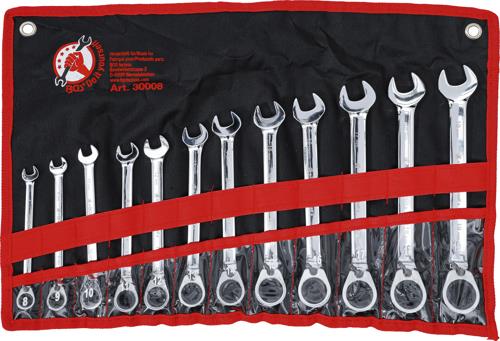 12-delni set viličasto obročnih ključev z ragljo 8-19mm BGS TECHNIC