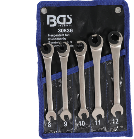 5-delni set kombinacijskih ključev z ragljo 8-12mm BGS TECHNIC