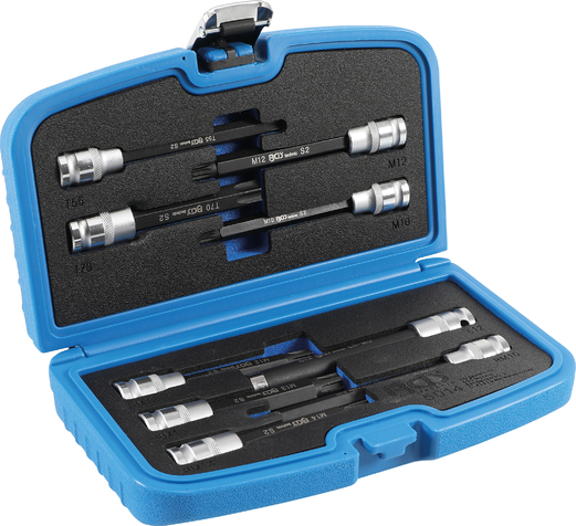 9-delni set podaljšanih bitnih nastavkov Ribe, XZN, Torx BGS TECHNIC