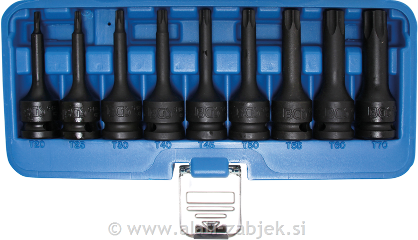 9-delni set nasadnih ključev TORX 1/2" T20 - T70 BGS TECHNIC