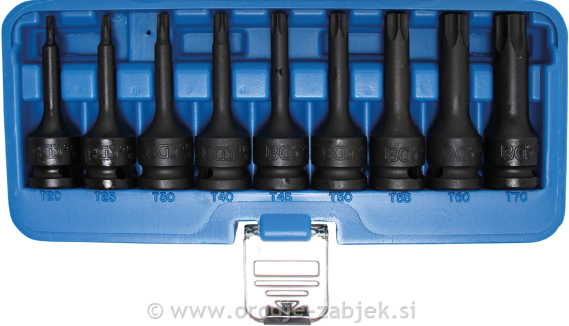 9-delni set nasadnih ključev TORX 1/2" T20 - T70 BGS TECHNIC