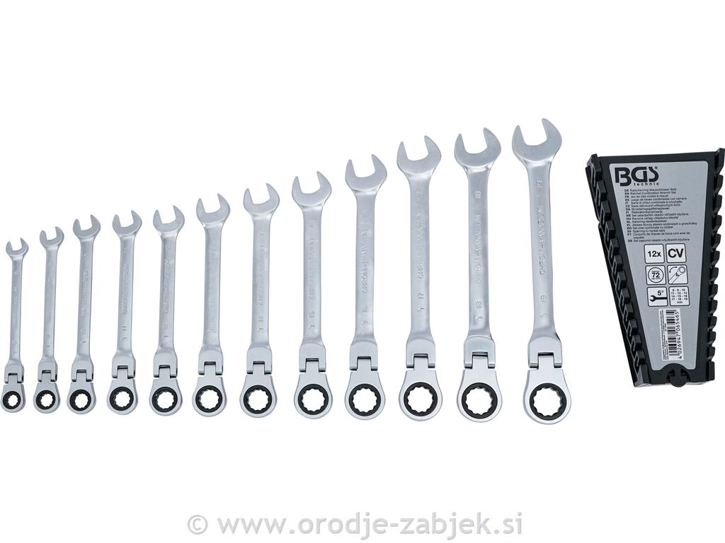 Set pregibnih ključev z ragljo 8-19mm BGS TECHNIC