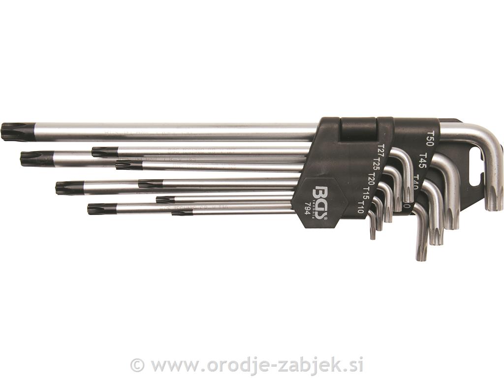 9-delni set torx ključev T10-T50 BGS TECHNIC