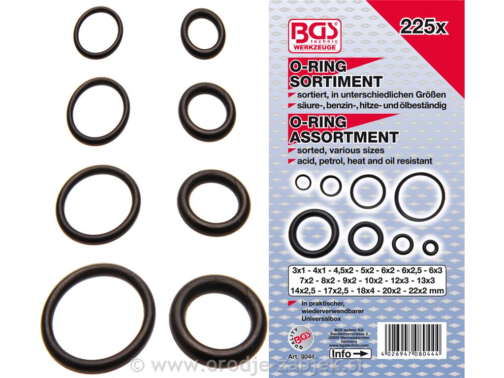 Set O-ring 3-22mm BGS TECHNIC