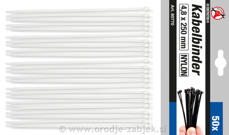 50-delni set vezic 4.8 x 250 mm BGS TECHNIC