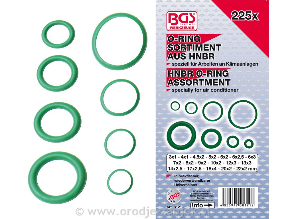 Set O-ring 3-22mm BGS TECHNIC