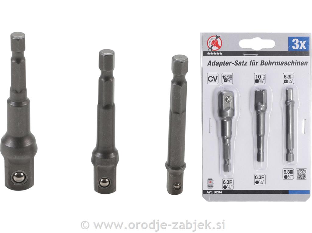 3-delni set reducirjev za vijačnike , 1/4" - 3/8" - 1/2" BGS TECHNIC