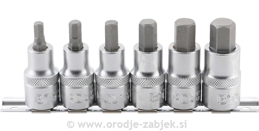 Set 6 kotnih bitnih nastavkov 1/2" BGS TECHNIC