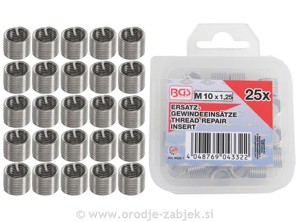 Vložki za popravilo navoja s-M10 x 1,25 BGS TECHNIC