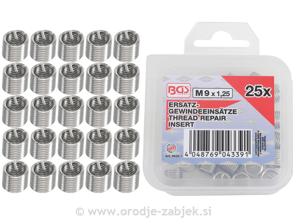 Vložki za popravilo navoja s-M9 x 1,25 BGS TECHNIC