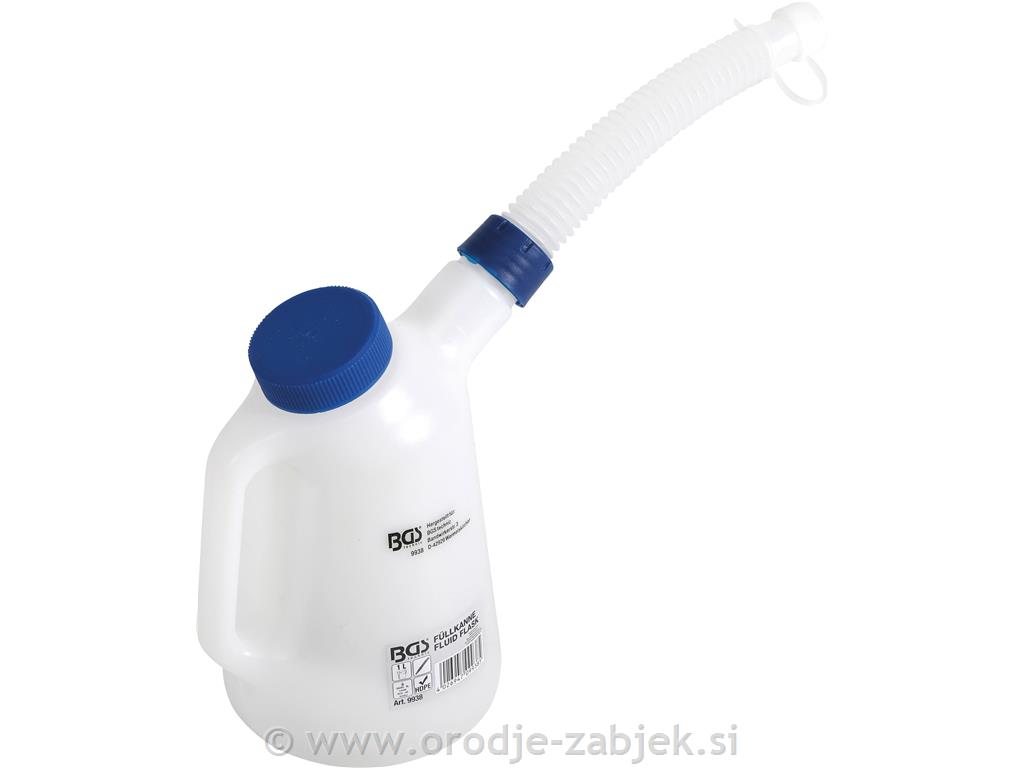 Posoda za tekočino s prilagodljivim izlivom in pokrovom BGS TECHNIC