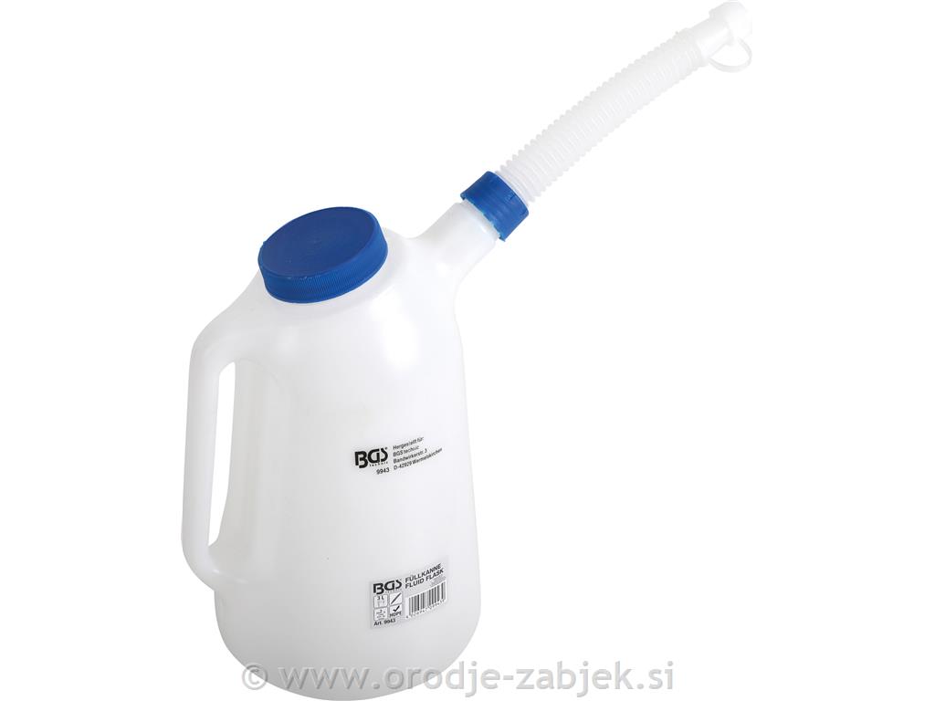 Posoda za tekočino s prilagodljivim izlivom in pokrovom BGS TECHNIC