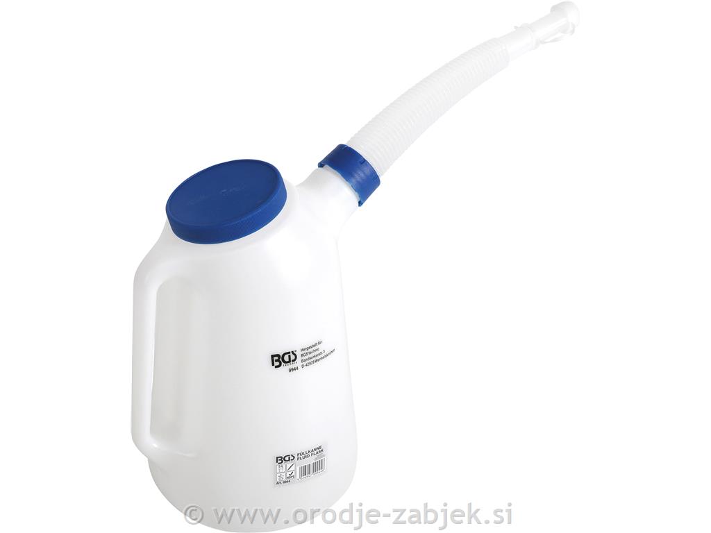 Posoda za tekočino s prilagodljivim izlivom in pokrovom BGS TECHNIC