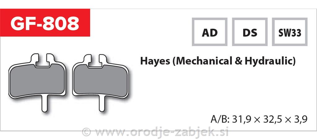 Zavorne ploščice zmes SW33 GOLDFREN