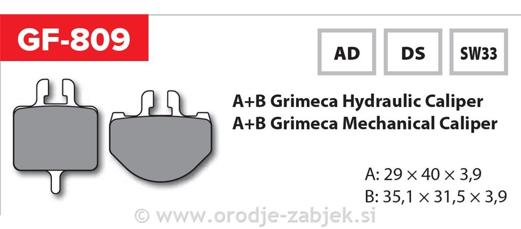 Zavorne ploščice zmes AD GOLDFREN