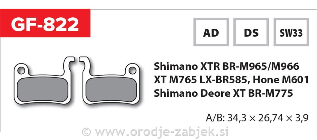 Zavorne ploščice zmes AD GOLDFREN