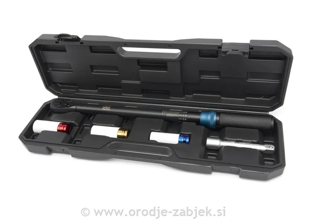 Moment ključ 40-210mm z nastavki HBN