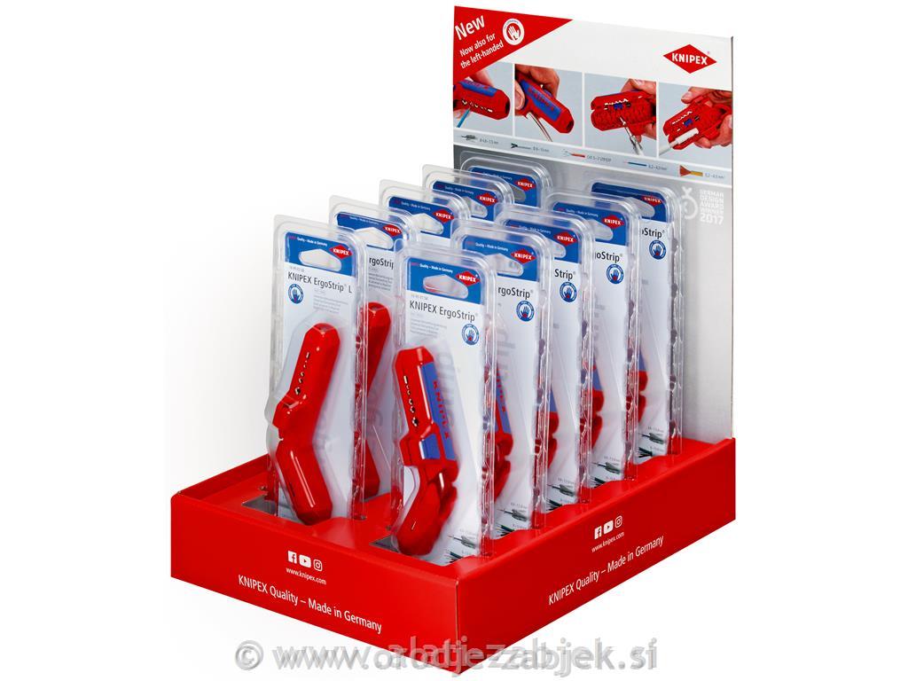 Prodajno stojalo z orodjem za snemanje izolacije ErgoStrip® KNIPEX