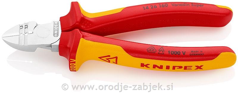 Stranske ščipalne klešče za izolacijo 14 26 160 KNIPEX