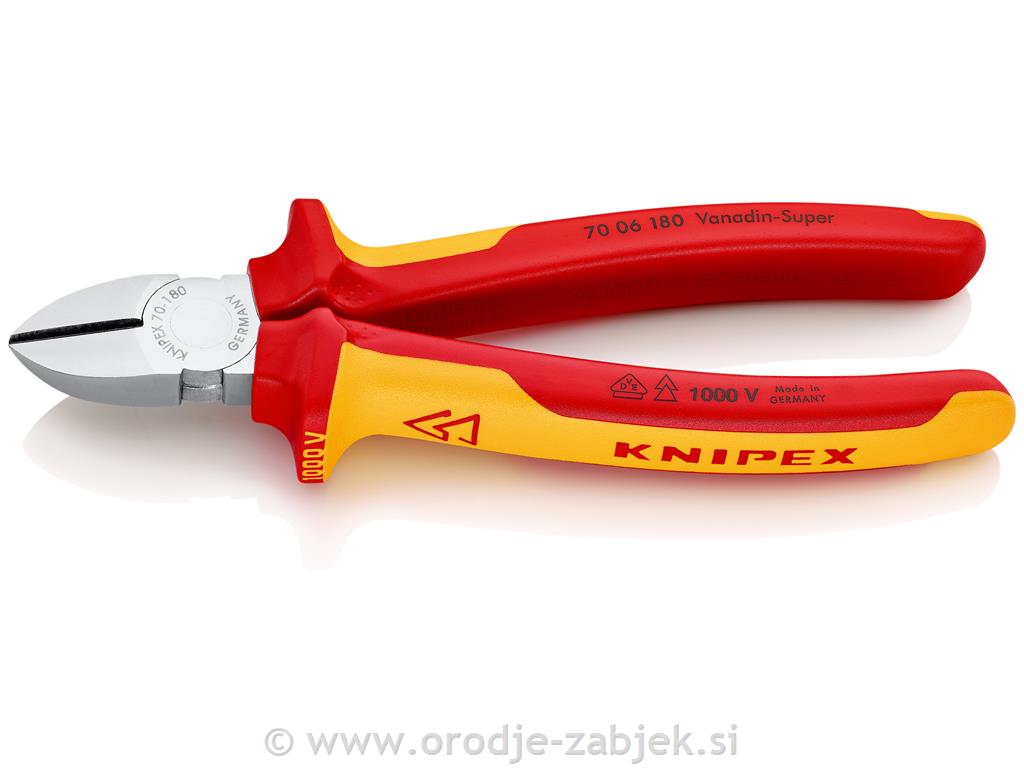 VDE stranske ščipalne klešče 70 06 180 KNIPEX