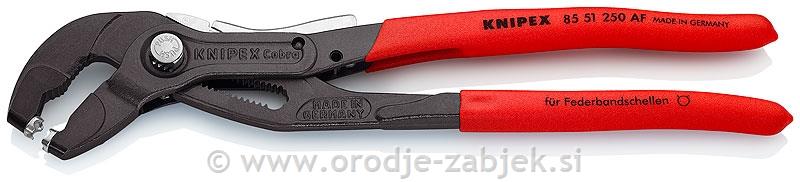 Klešče za vzmetne objemke z zaklepom 85 51 250 AF KNIPEX