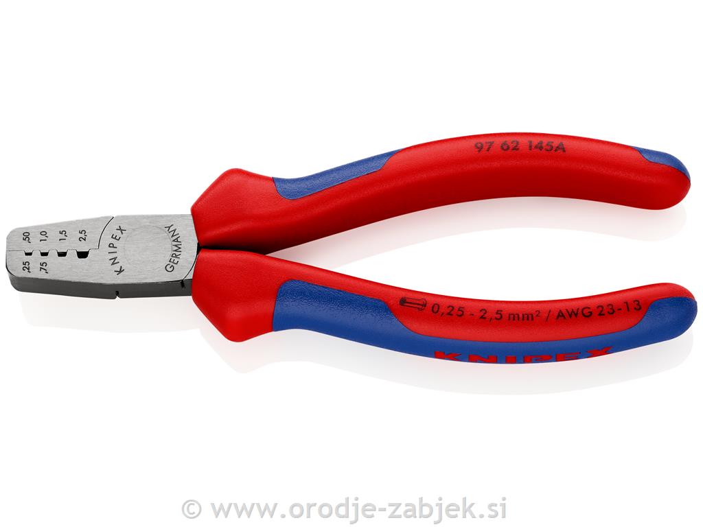 Klešče za stiskanje kabelskih končnikov 97 62 145 A KNIPEX